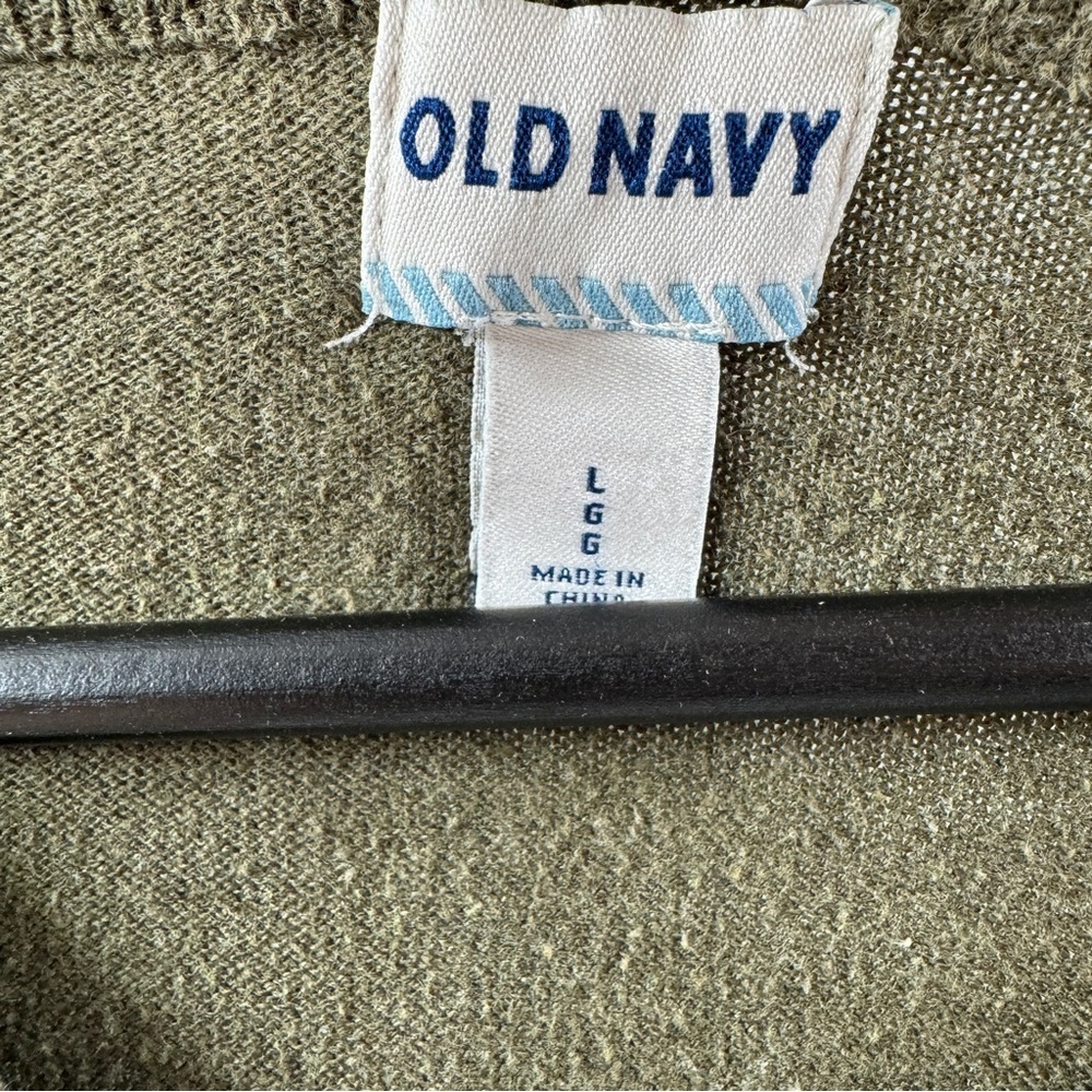 Old Navy Olive Green V-Neck Sweater Men’s Size Large Long Sleeve - Picture 5 of 6